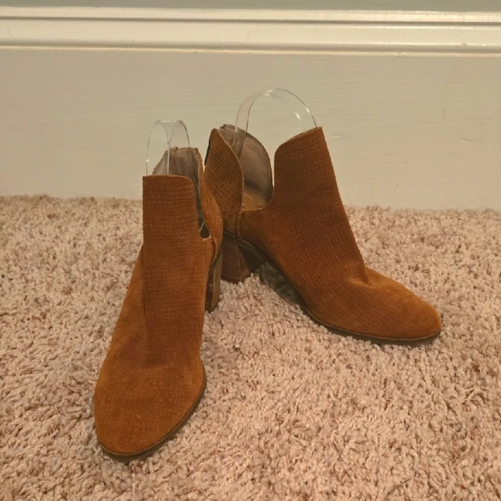 Lucky Brand Brown Leather Ankle Booties Size 8 (#11)